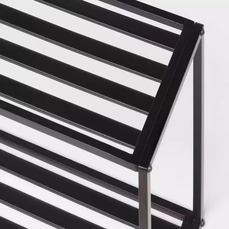 Wall Shelf Black Metal - Brightroom™: 2-Tier Storage, Open Cubes, No-Tool Assembly, 14.7" H x 18.1" W