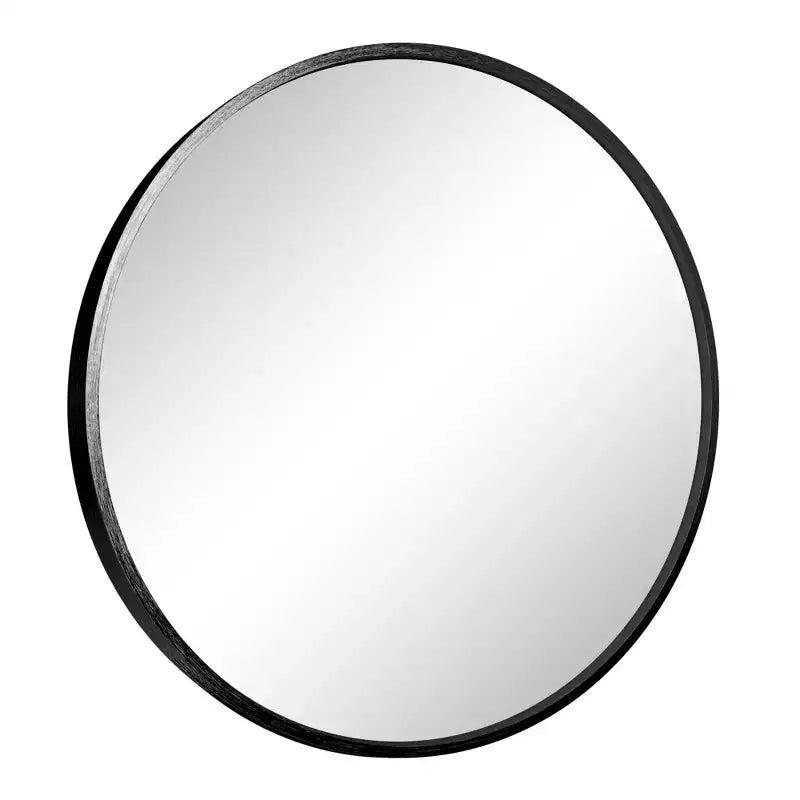 24x24 Round Bathroom Mirror with Aluminum Alloy Frame, Wall Mounted Vanity Mirror for Bedroom Living Room Entryway, Black