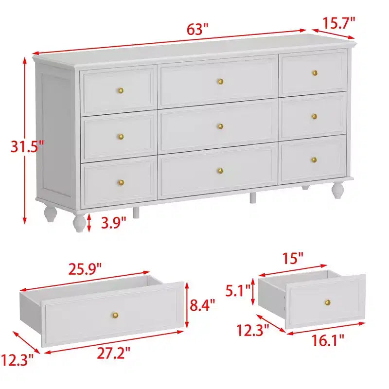 Famapy Nine - drawer Dresser: Exquisite Craftsmanship Meets Ample Storage