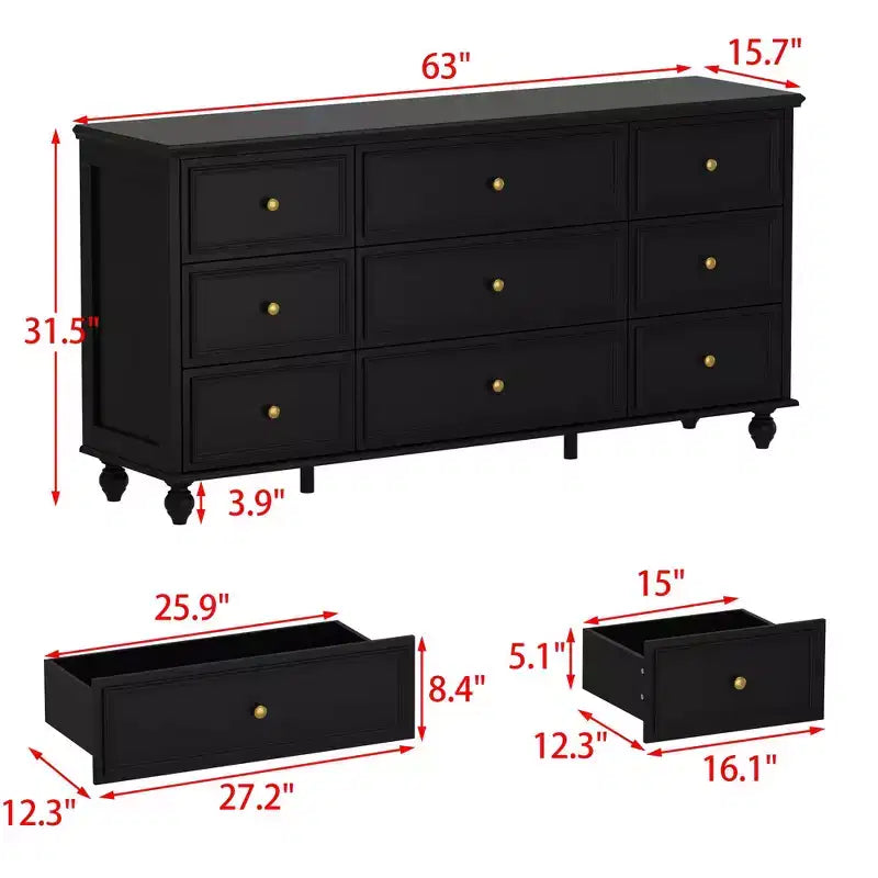 Famapy Nine - drawer Dresser: Exquisite Craftsmanship Meets Ample Storage