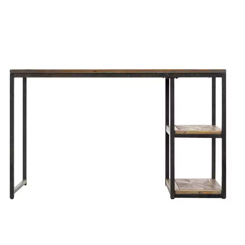 Garviston Reclaimed Wood Writing Desk - Industrial Style - Black - SEI
