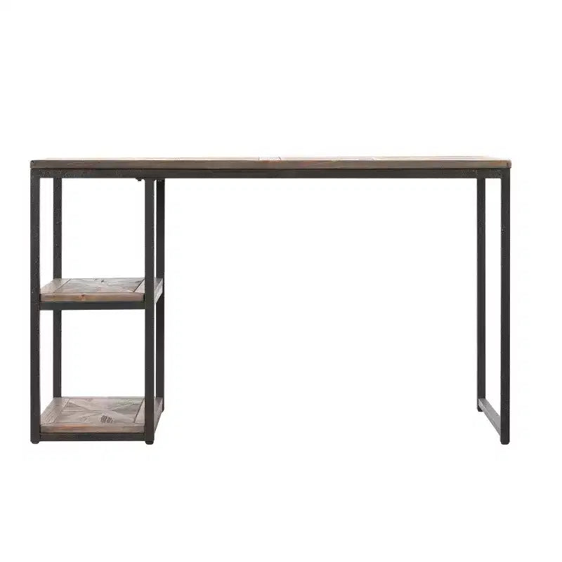 Garviston Reclaimed Wood Writing Desk - Industrial Style - Black - SEI