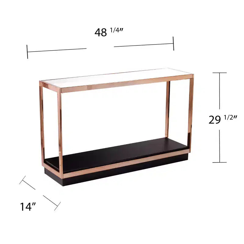Lexina Glass-Top Console Table - Champagne - SEI