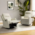 Set of 2 Ofelia Wooden Upholstery Wingback Swivel Recliner for Bedroom and Living Room ART OF LIVING DESIGNS-IVORY