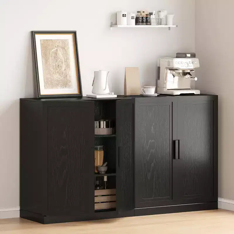 Solid Wood Modern Kitchen Pantry Sideboard with DoorsVersatile Buffet Cabinet