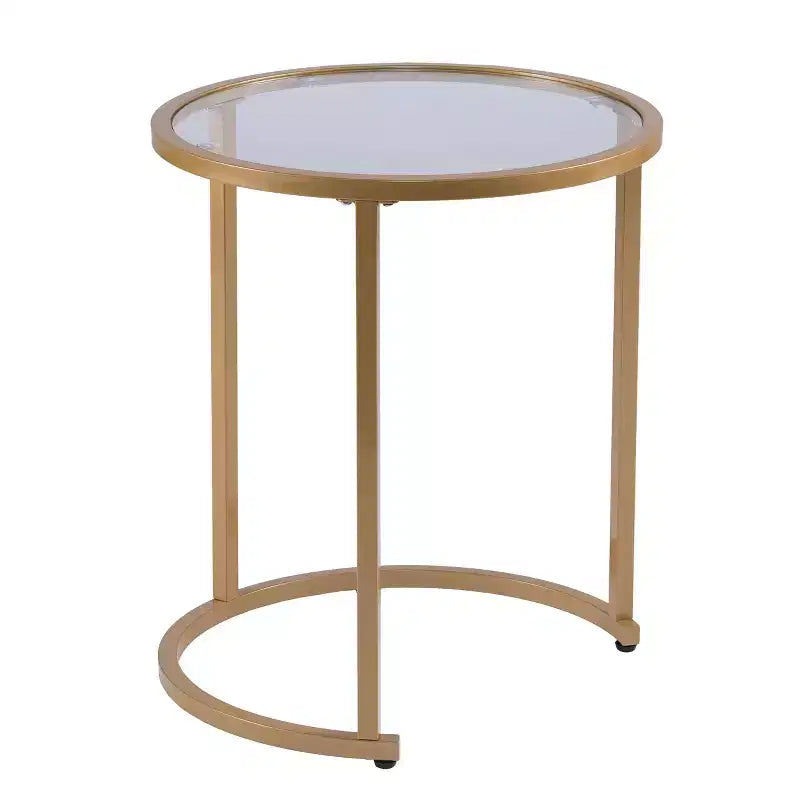 Evelyn Glam Nesting Side Table - 2pc Set - Gold - SEI