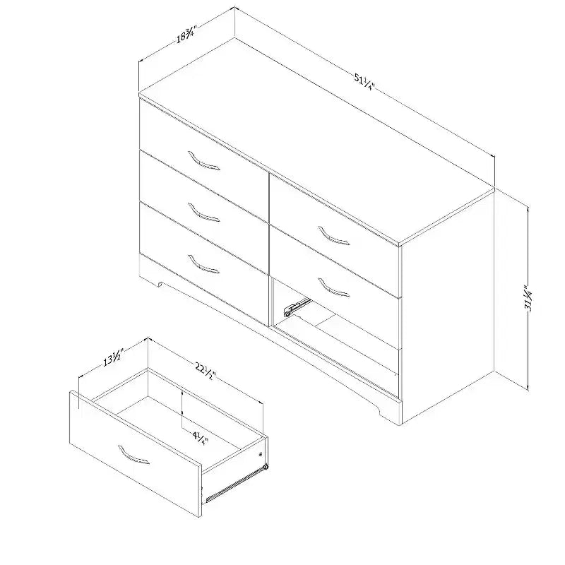 HomeStock'step One 6-Drawer Double Dresser
