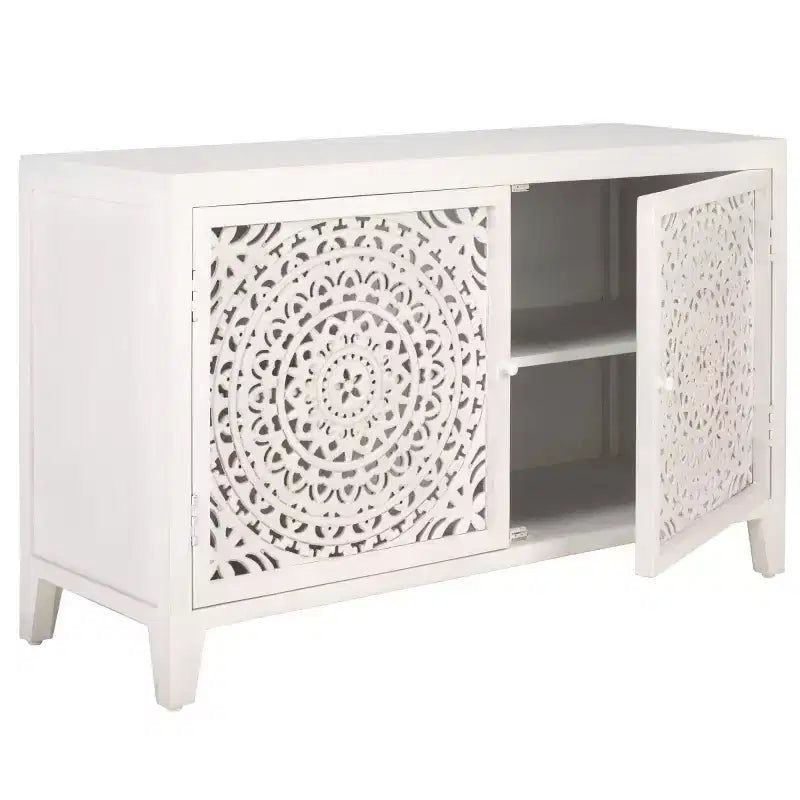 Raelie 2 Shelf 2 Door Media Stand - MED5301 - White Washed - Safavieh