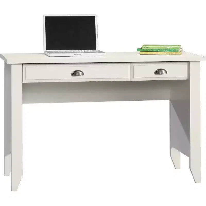 HomeStock Shoal Creek White Computer Desk 47.5 L x 19.5 W x 30 H, Slide-Out Keyboard Shelf