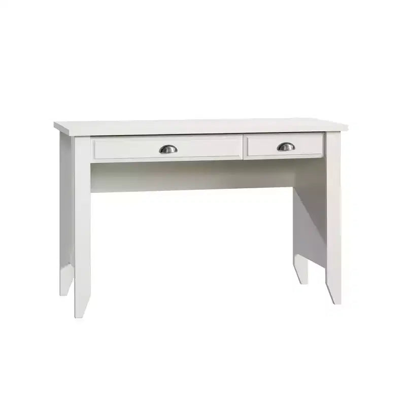 HomeStock Shoal Creek White Computer Desk 47.5 L x 19.5 W x 30 H, Slide-Out Keyboard Shelf