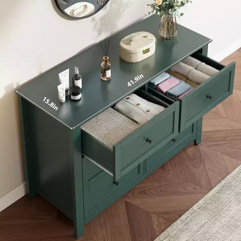 Acekool Dressers 6-Drawer Tall Dresser Organizer, Deep Storage Chest, Handles, Modern Farmhouse for Bedroom, Closet, Living Room