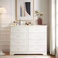 Okak Modern Bedroom Dresser Nightstand with Long Drawers Antique Knob Storage Chest Cabinet for Living Room Hallway Kids Room