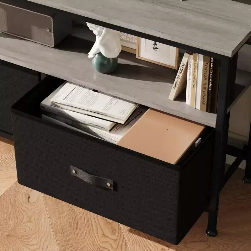 TROPOW TV Schrank, Lowboard, TV Bank, Fernsehtisch Aus Holz, TV Board, Fernsehschrank Mit 2 Schubladen , TV Regal fr Fernseher Bis Zu 55 Zoll