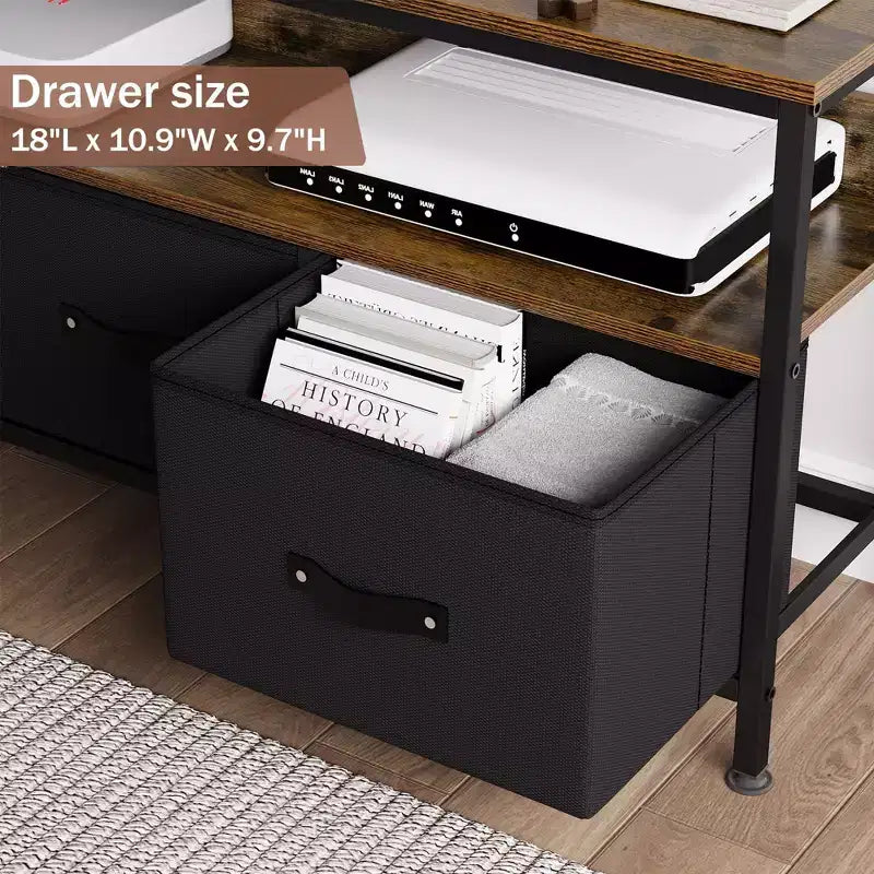 TROPOW TV Schrank, Lowboard, TV Bank, Fernsehtisch Aus Holz, TV Board, Fernsehschrank Mit 2 Schubladen , TV Regal fr Fernseher Bis Zu 55 Zoll