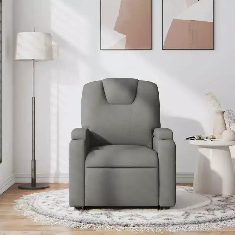 vidaXL Massage Recliner Chair with 6-Point Vibration, Adjustable, Comfortable Dark Gray Fabric - Gray