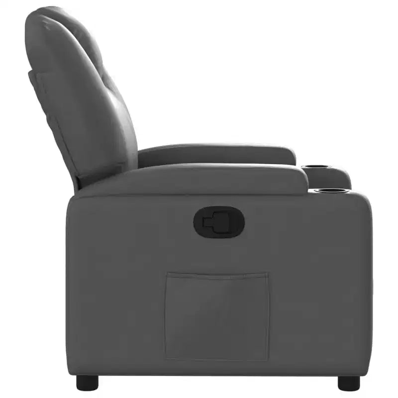 vidaXL Massage Recliner Chair with 6-Point Vibration, Adjustable, Comfortable Dark Gray Fabric - Gray