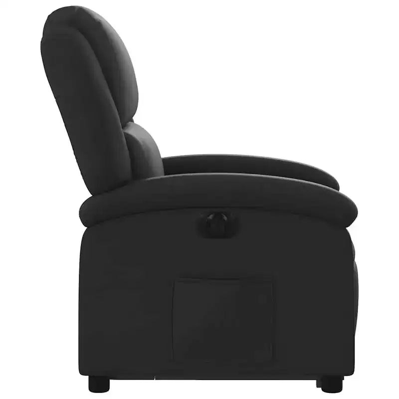 vidaXL Gray Faux Leather Manual Recliner Chair - Wingback Reclining Armchair for Elderly with Side Pocket and Padded Support