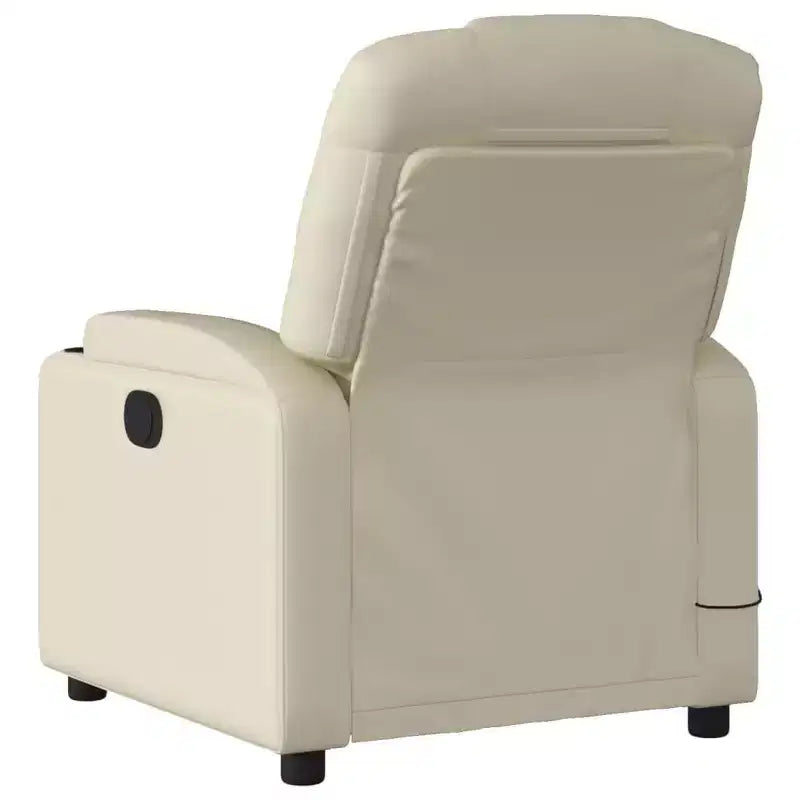 vidaXL Massage Recliner Chair Cream Faux leather, metal, plywood