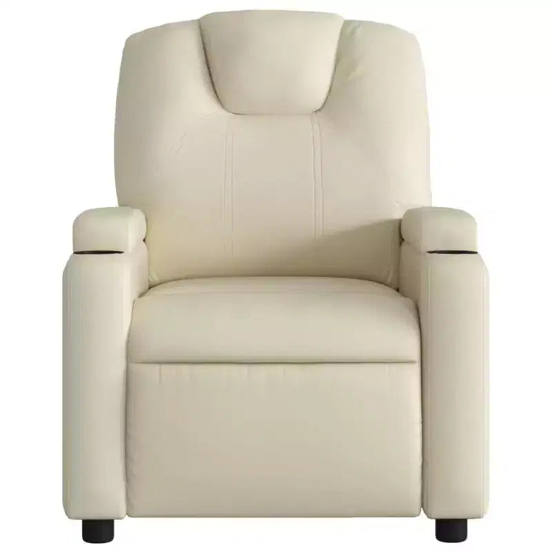 vidaXL Massage Recliner Chair Cream Faux leather, metal, plywood