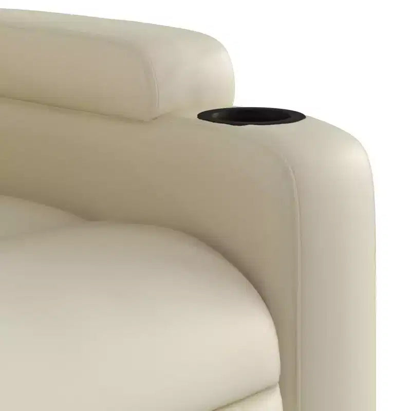 vidaXL Massage Recliner Chair Cream Faux leather, metal, plywood