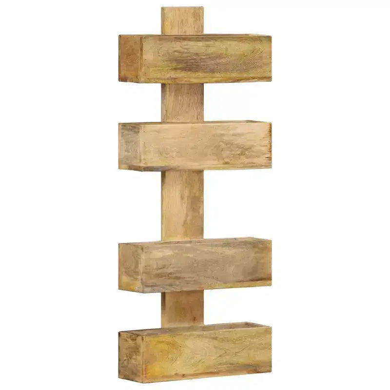 vidaXL Solid Mango Wood Magazine Wall Rack - Scandinavian Style, Durable Wood Construction, Unique Design, Ample Storage, Easy to Assemble