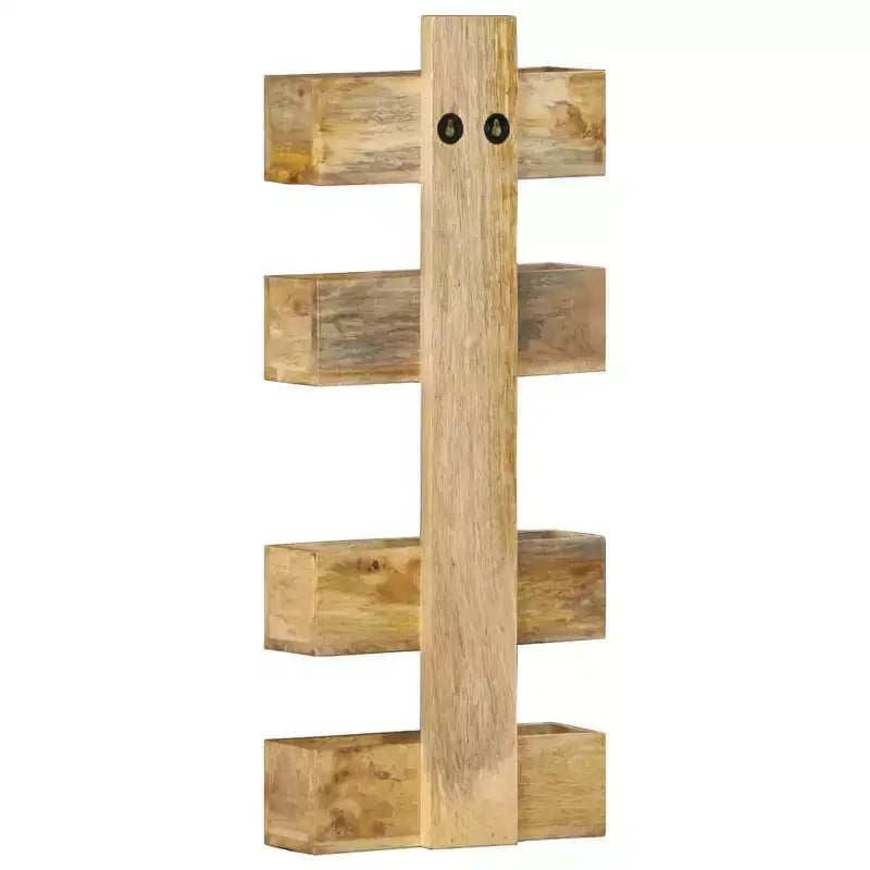 vidaXL Solid Mango Wood Magazine Wall Rack - Scandinavian Style, Durable Wood Construction, Unique Design, Ample Storage, Easy to Assemble