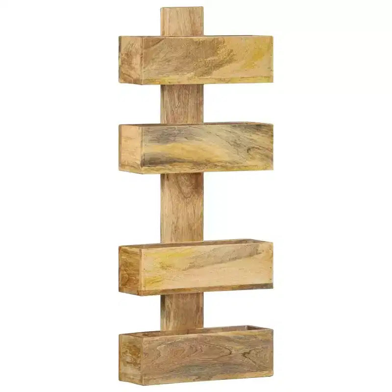 vidaXL Solid Mango Wood Magazine Wall Rack - Scandinavian Style, Durable Wood Construction, Unique Design, Ample Storage, Easy to Assemble