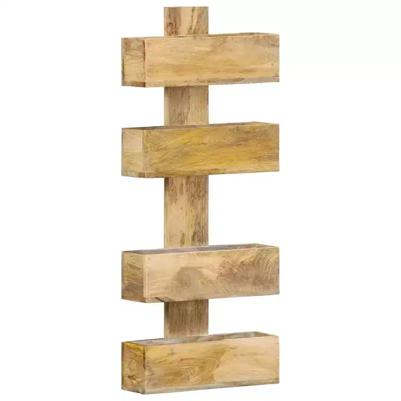 vidaXL Solid Mango Wood Magazine Wall Rack - Scandinavian Style, Durable Wood Construction, Unique Design, Ample Storage, Easy to Assemble