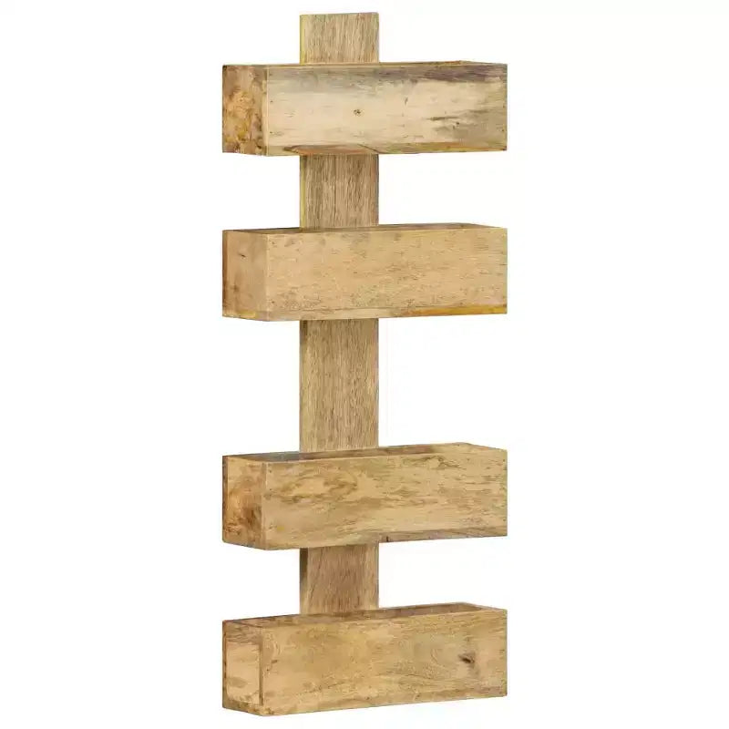 vidaXL Solid Mango Wood Magazine Wall Rack - Scandinavian Style, Durable Wood Construction, Unique Design, Ample Storage, Easy to Assemble