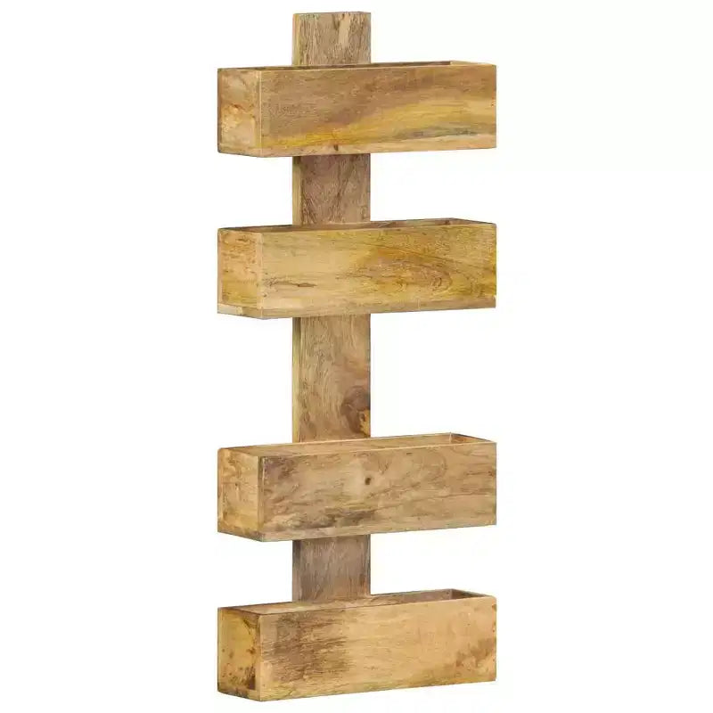 vidaXL Solid Mango Wood Magazine Wall Rack - Scandinavian Style, Durable Wood Construction, Unique Design, Ample Storage, Easy to Assemble