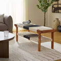 Munich Bench With Shelf - BCH3703 - Beige Black/Natural - Safavieh