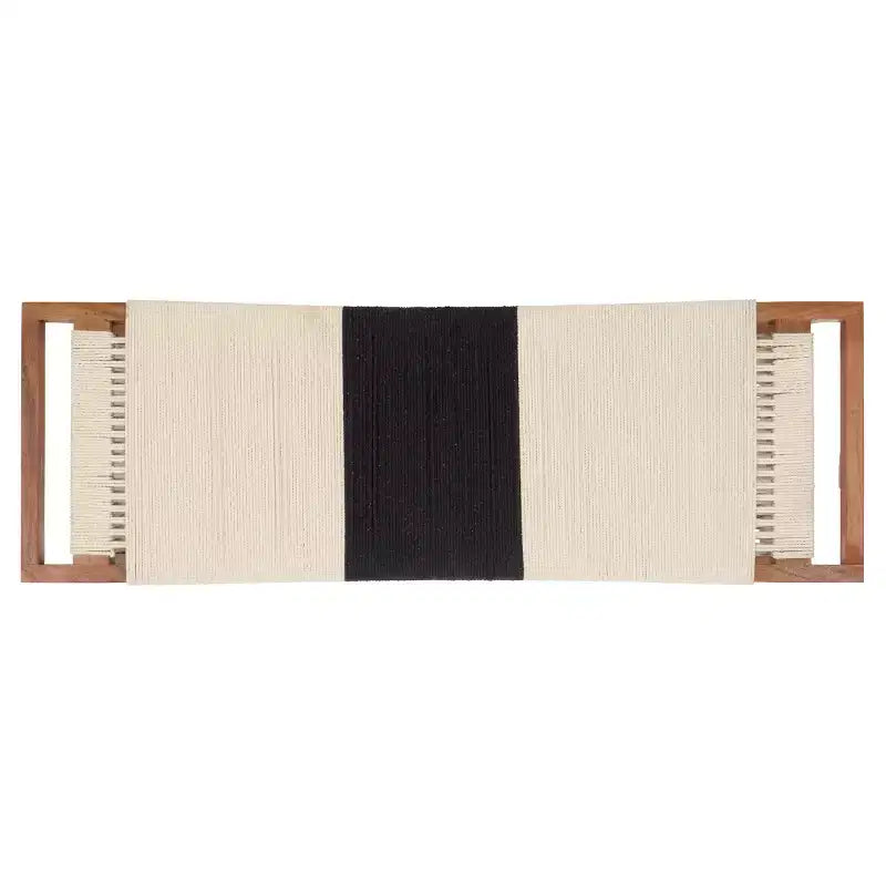 Munich Bench With Shelf - BCH3703 - Beige Black/Natural - Safavieh