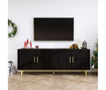 Dyonery TV cabinet with slot door, TV cabinet with adjustable shelf, with 4 doors, modern TV console, height, suitable for living room and bedroom