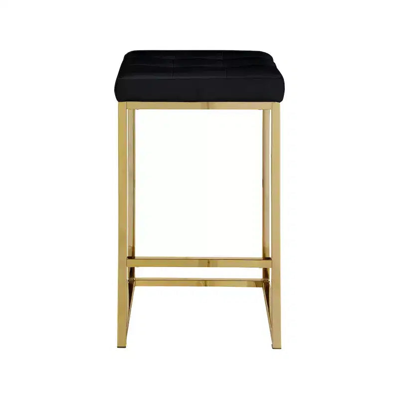 Meridian Furniture,Nicola Black Vegan Leather Stool, Set of 2