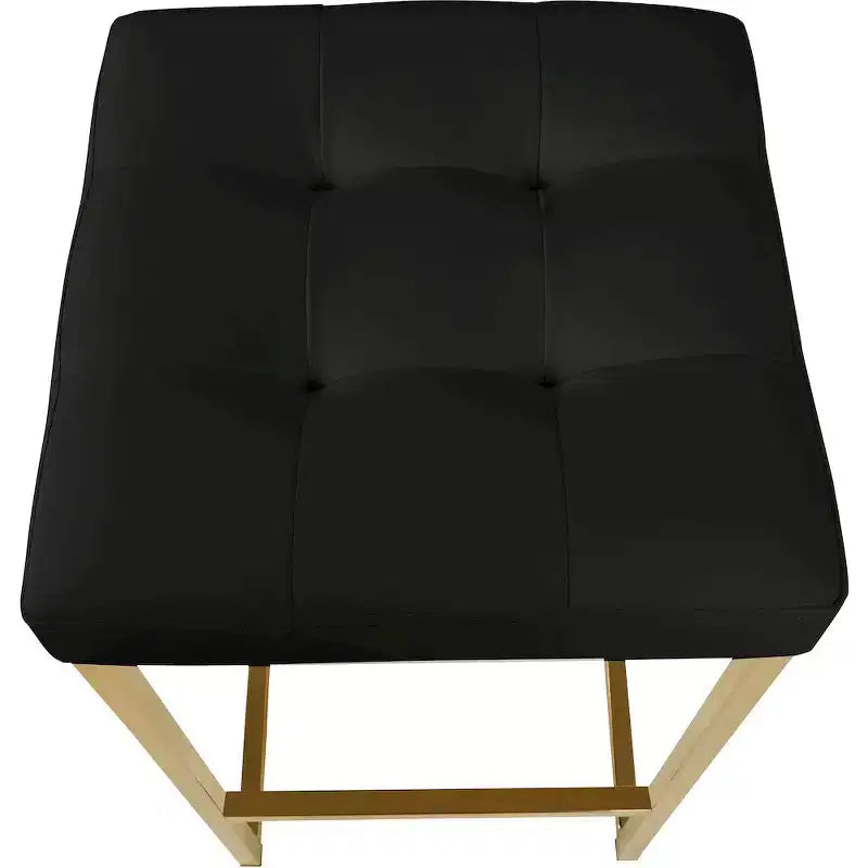 Meridian Furniture,Nicola Black Vegan Leather Stool, Set of 2
