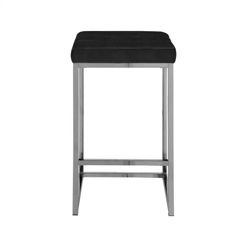 Meridian Furniture,Nicola Black Velvet Stool, Set of 2