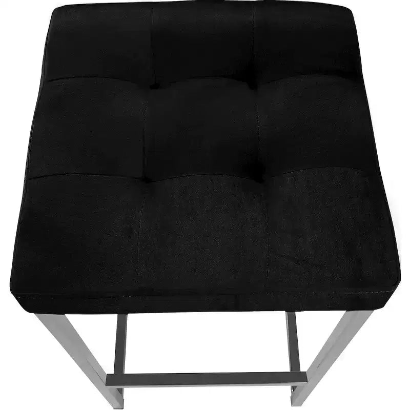 Meridian Furniture,Nicola Black Velvet Stool, Set of 2