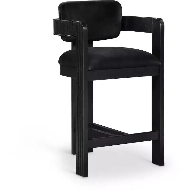 Meridian Furniture,Sacha Black Velvet Stool