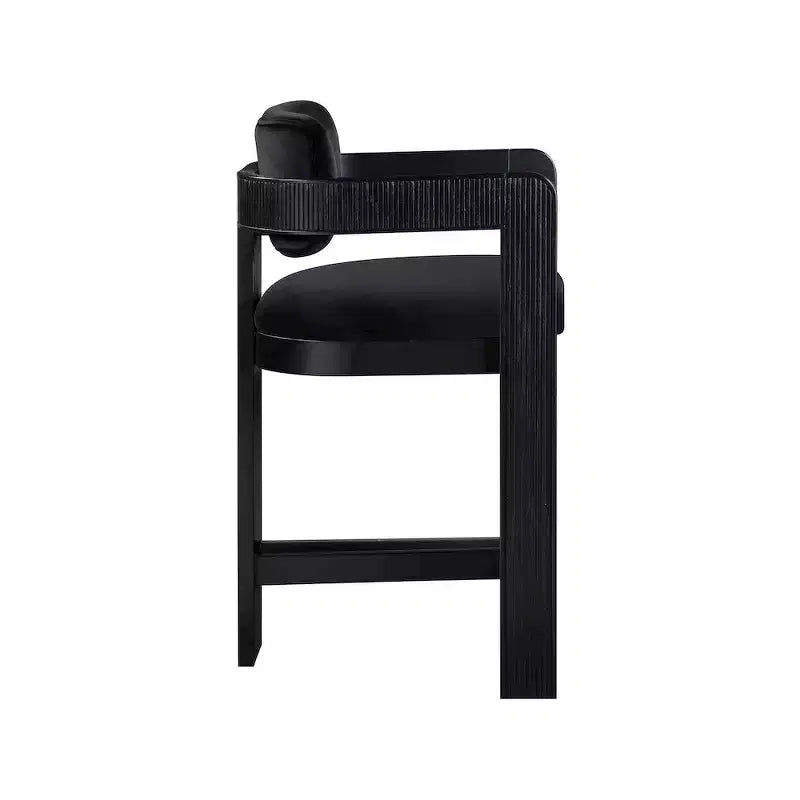 Meridian Furniture,Sacha Black Velvet Stool