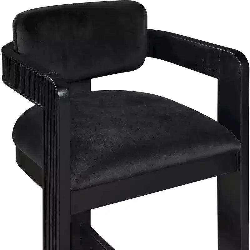 Meridian Furniture,Sacha Black Velvet Stool