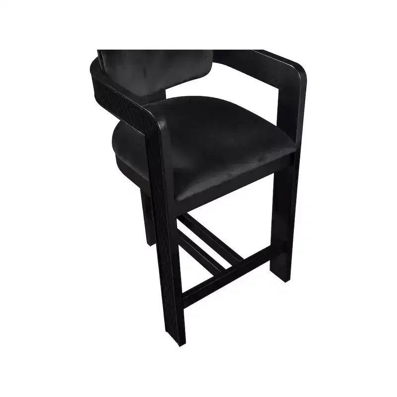 Meridian Furniture,Sacha Black Velvet Stool