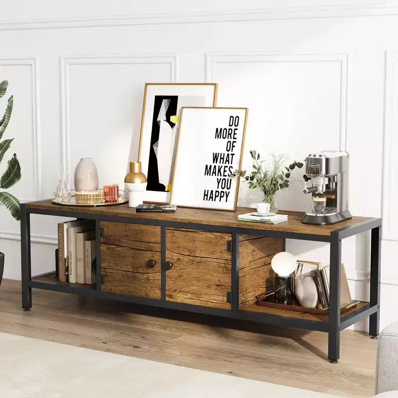 TROPOW 65 Inch TV Stand Up to 75 Inches TVs, Modern Entertainment Center with Storage Cabinet, Wide TV Console with Adjustable Feet