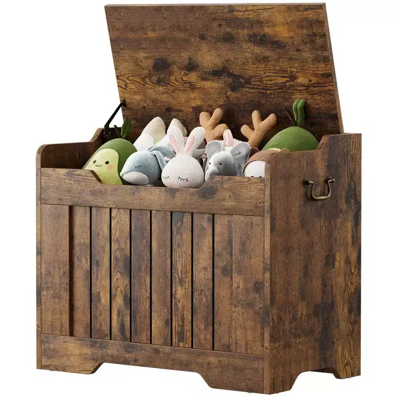 Storage Chest Toy Chest for Boys, Girls, Kids Wooden Toy Box with Lids and Safety Hinge, Entryway Storage Bench Chest, Storage Trunk