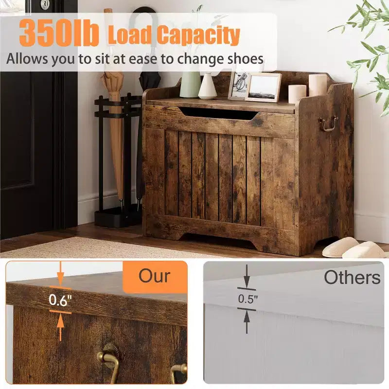 Storage Chest Toy Chest for Boys, Girls, Kids Wooden Toy Box with Lids and Safety Hinge, Entryway Storage Bench Chest, Storage Trunk