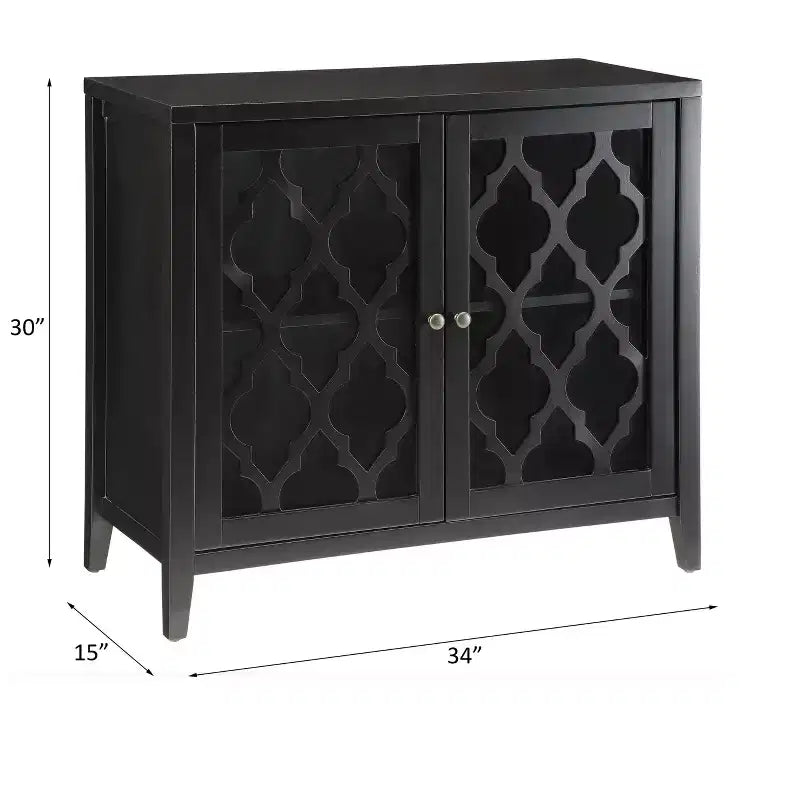 GDFStudio Wiers Modern Wooden Console Cabinet with Glass Doors