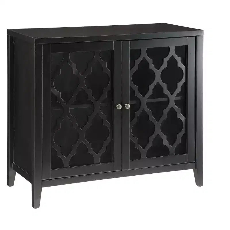GDFStudio Wiers Modern Wooden Console Cabinet with Glass Doors