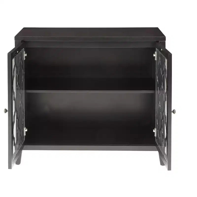 GDFStudio Wiers Modern Wooden Console Cabinet with Glass Doors
