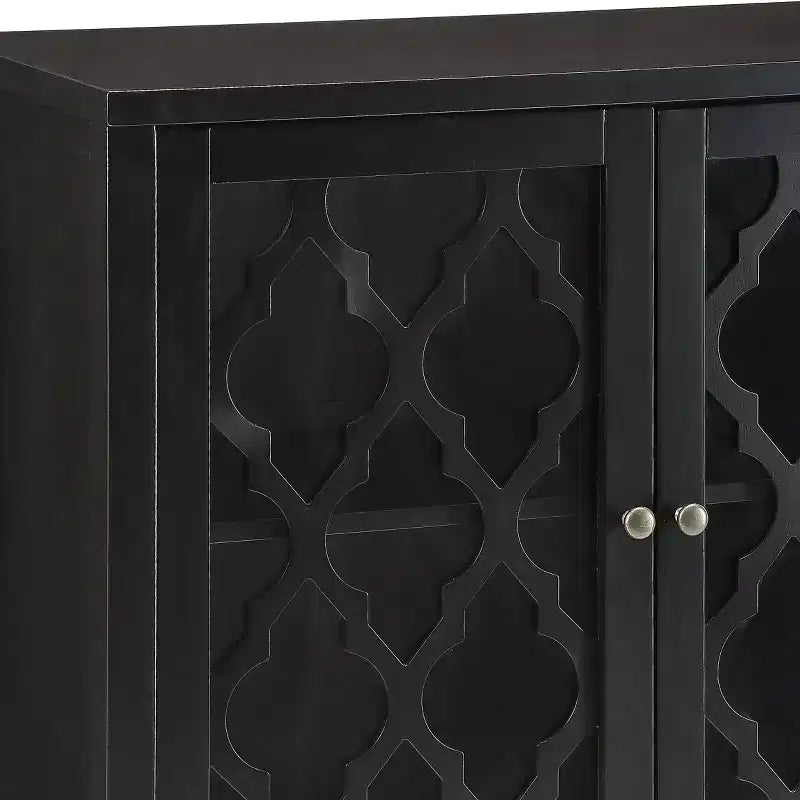 GDFStudio Wiers Modern Wooden Console Cabinet with Glass Doors