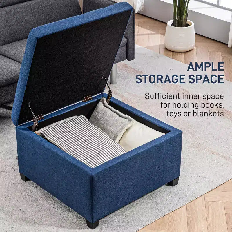 Round Storage Ottoman Bench, Button Tufted Ottoman with Flip Top for Living Room, Entryway and Bedroom