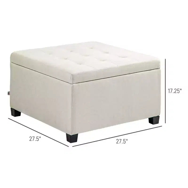 Round Storage Ottoman Bench, Button Tufted Ottoman with Flip Top for Living Room, Entryway and Bedroom